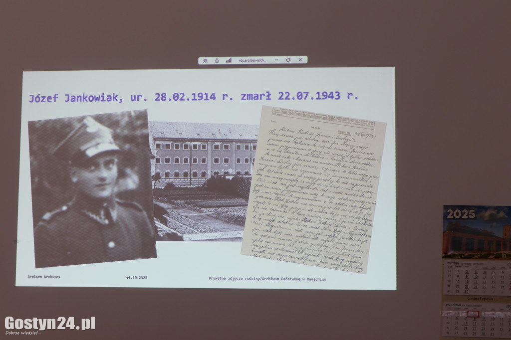 Przekazanie listu rodzinie zamordowanego przez nazistów Józefa Jankowiaka