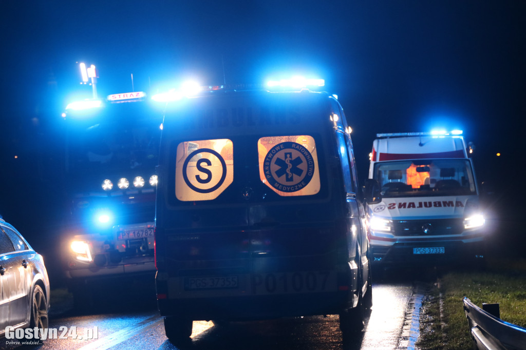 Auto wpadło do rzeczki na trasie Gostyń-Grabonóg