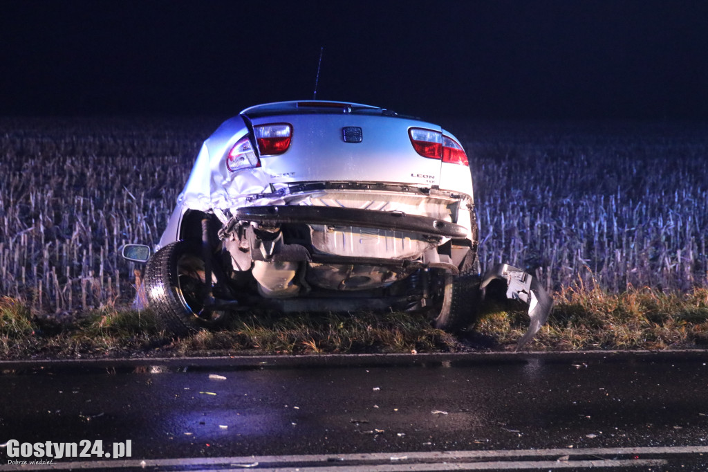 Trzy samochody zderzyły się na DK12 pod Gostyniem