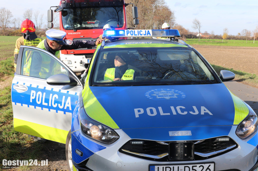 Na trasie Pogorzela - Wziąchów, auto uderzyło w drzewo
