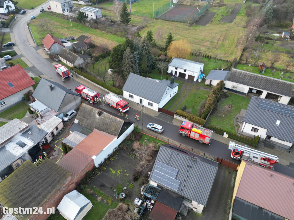 Pożar budynku garażowego w Pogorzeli