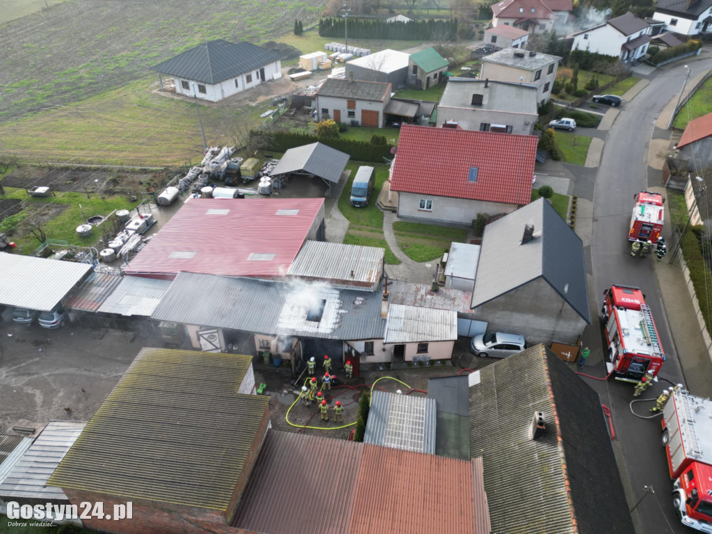 Pożar budynku garażowego w Pogorzeli