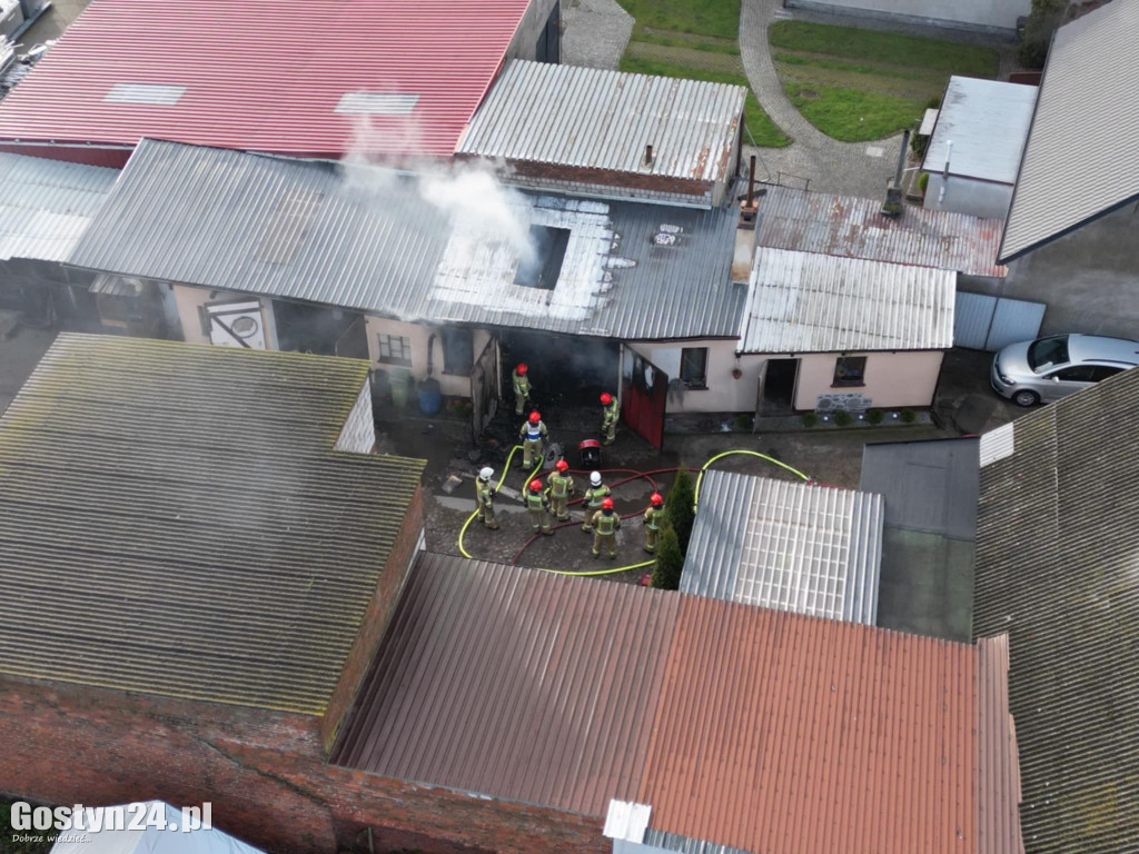 Pożar budynku garażowego w Pogorzeli