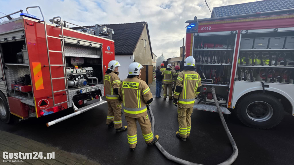 Pożar budynku garażowego w Pogorzeli