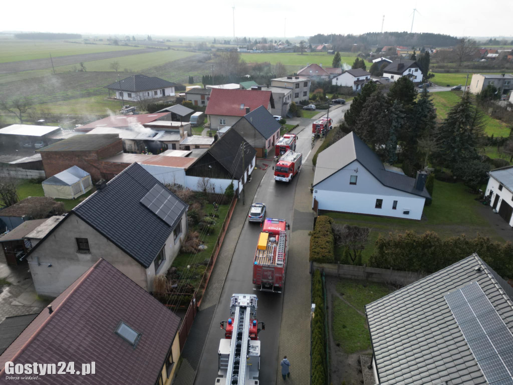 Pożar budynku garażowego w Pogorzeli
