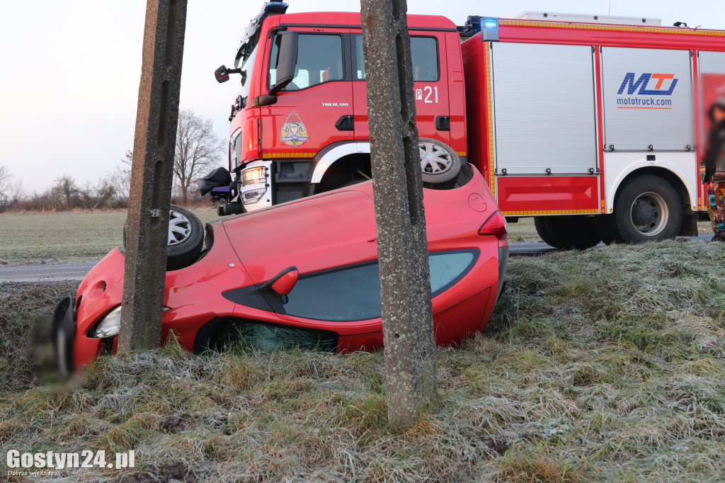 Dachowanie na oblodzonej drodze w Taniecznicy