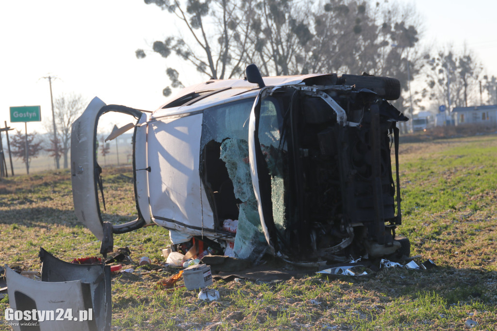 Wypadek na wyjeździe z Gostynia