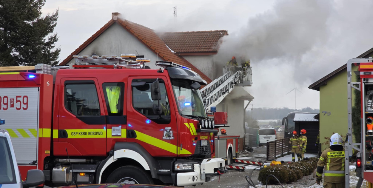 Pożar domu jednorodzinnego w Gostyniu