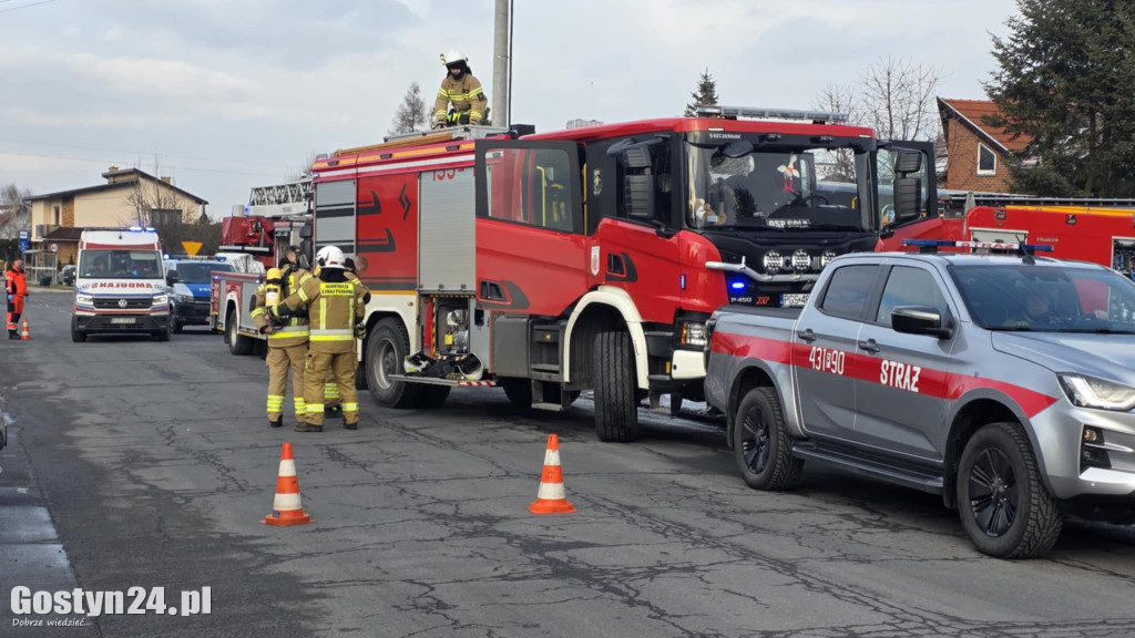Pożar domu jednorodzinnego w Gostyniu