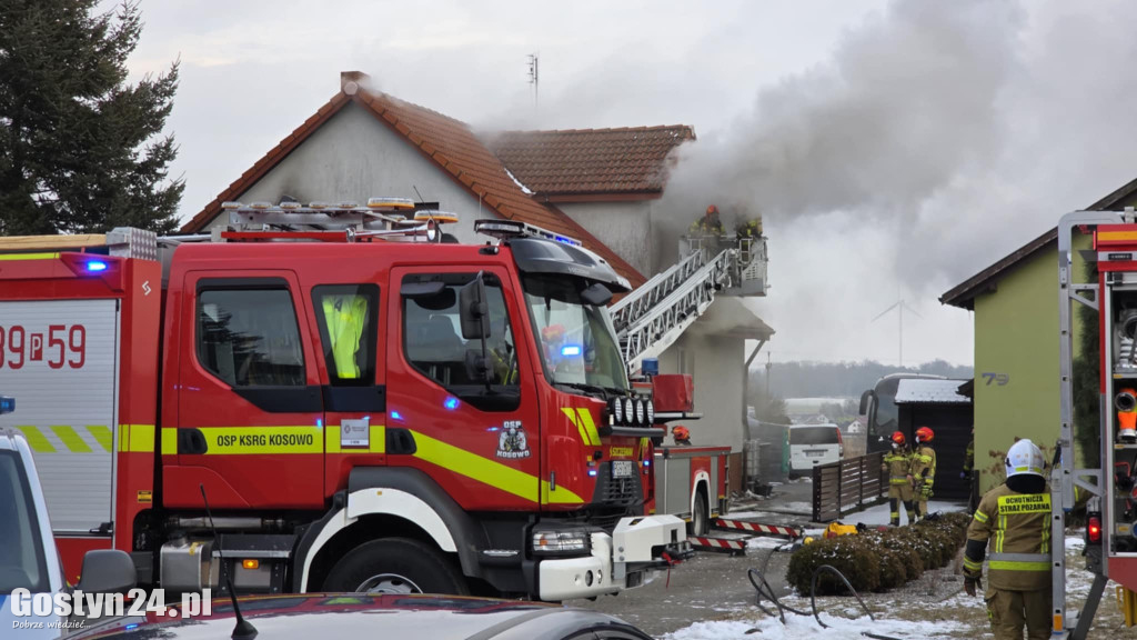 Pożar domu jednorodzinnego w Gostyniu