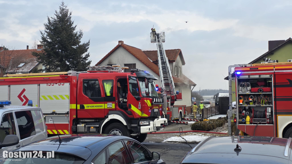 Pożar domu jednorodzinnego w Gostyniu