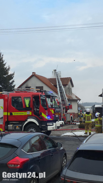Pożar domu jednorodzinnego w Gostyniu