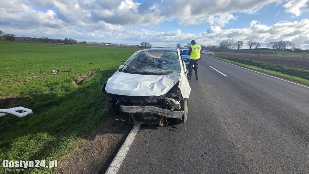 Poranny wypadek na trasie Gostyń-Krobia