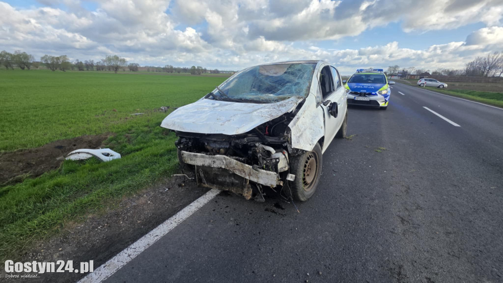 Poranny wypadek na trasie Gostyń-Krobia