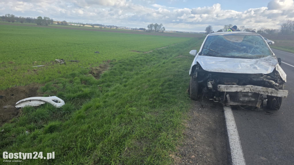 Poranny wypadek na trasie Gostyń-Krobia