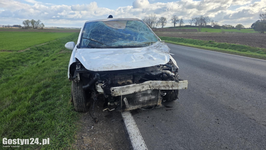 Poranny wypadek na trasie Gostyń-Krobia