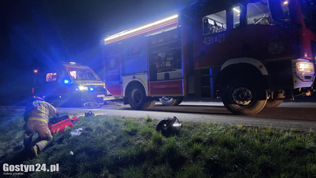 Wypadek na wylocie z Piasków, ranny rowerzysta