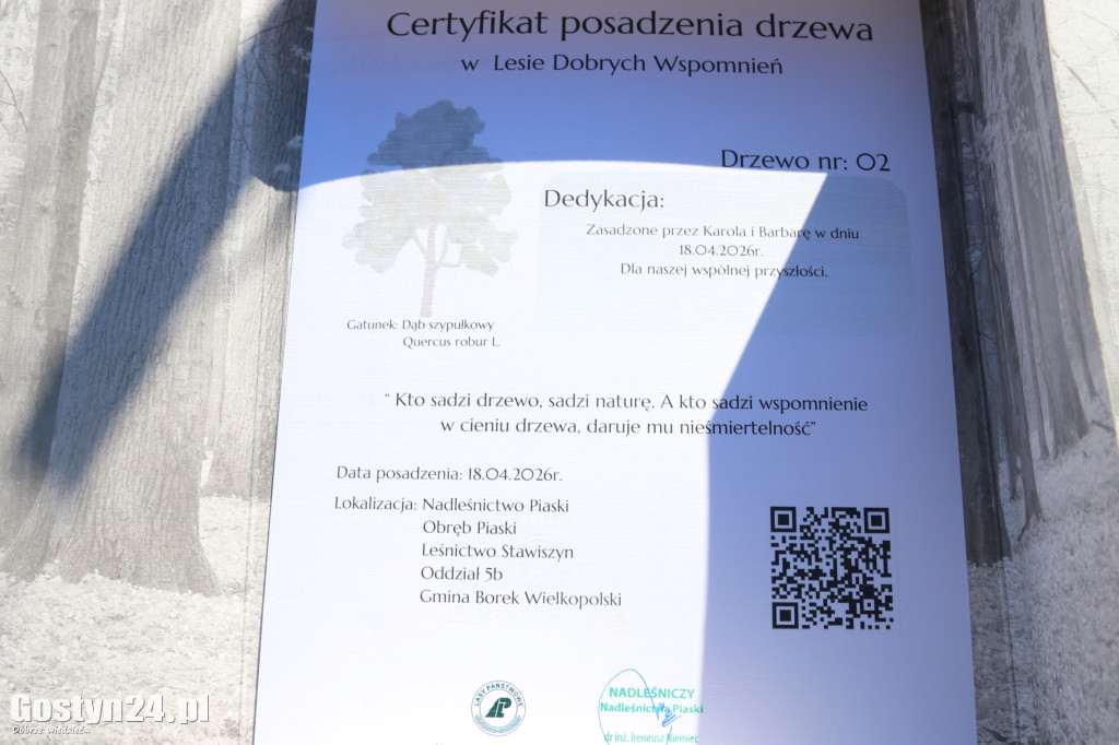 Sadzenie drzew w Lesie Dobrych Wspomnień