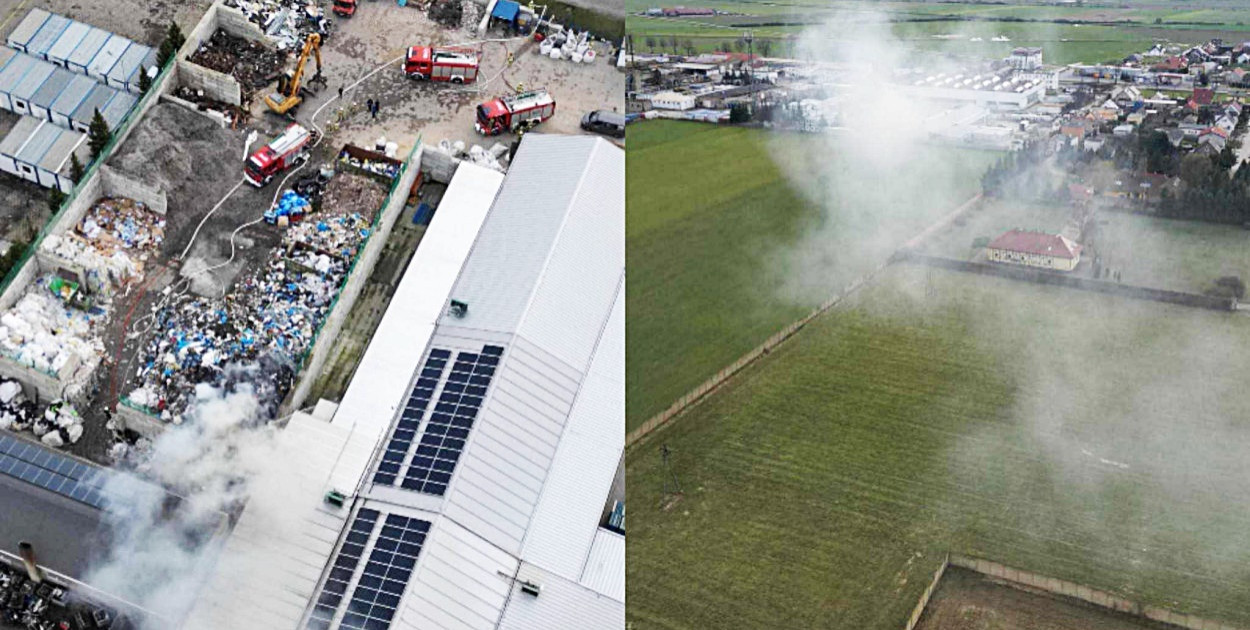 Pożar na wysypisku odpadów. Dym widoczny był z sąsiedniego powiatu