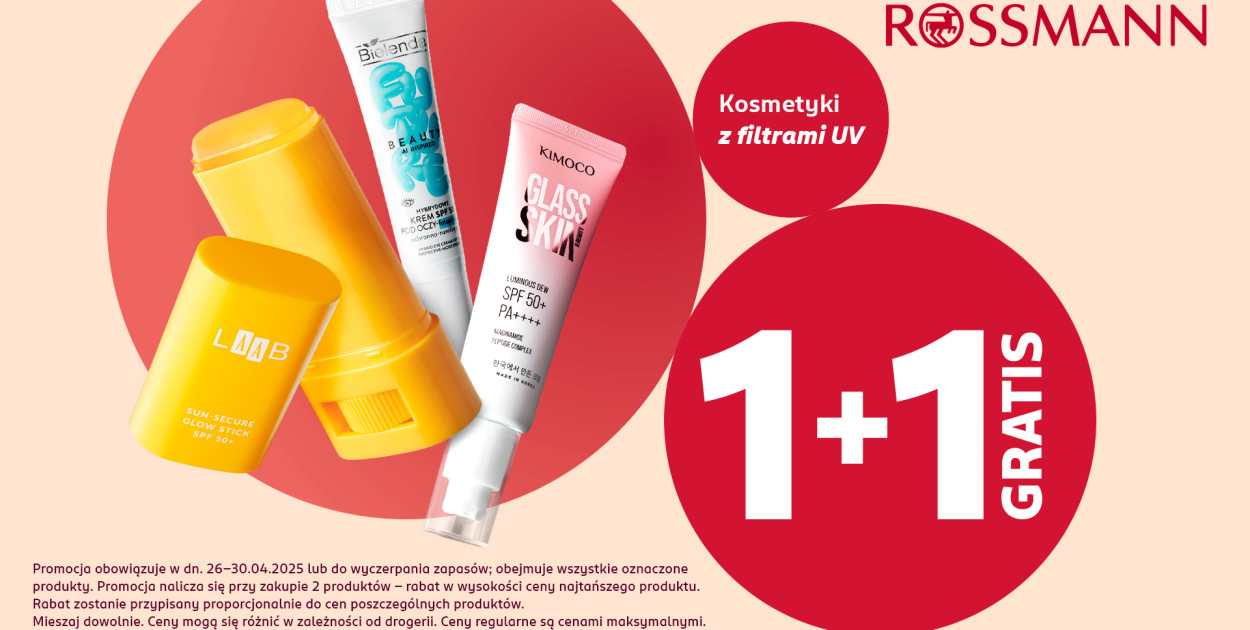 Promocja „1+1 gratis” na SPF w Rossmannie