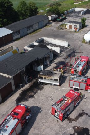 Pożar na terenie SKR w Borku Wlkp.-10193