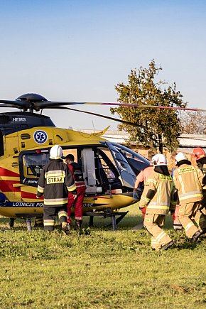 Wypadek w Daleszynie. Po chłopca przyleciał LPR-12292