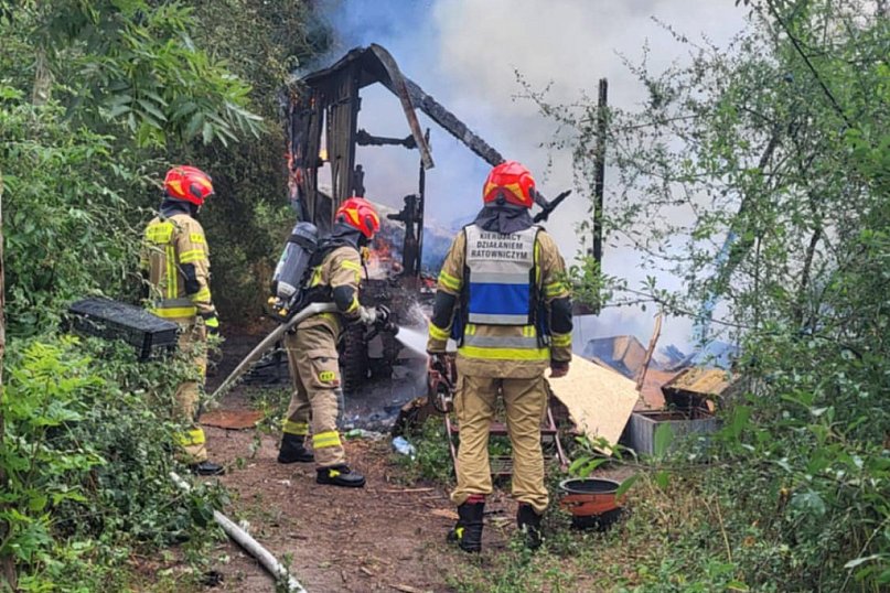 Pożar przyczepy na Bogusławkach