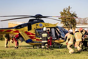 Wypadek w Daleszynie! Poszkodowany został 9-letni chłopiec. Lądował LPR-73053