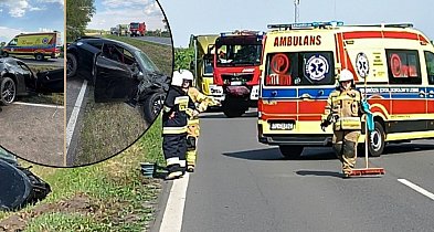 Na DK12 pod Kąkolewem, auto wypadło z drogi i dachowało w polu-78994