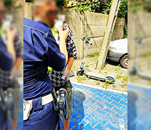 Hulajnogą, "po pijaku" w centrum miasta... Jego podróż nie trwała jednak długo-81594