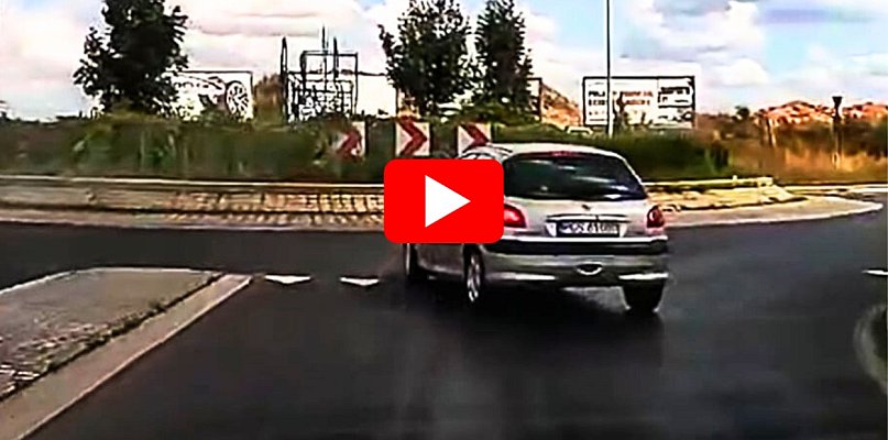 Chwile grozy na rondzie w Gostyniu. To nagranie powinien zobaczyć każdy... - 81597