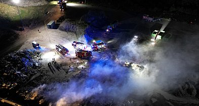 Centrum recyklingu walczyło z żywiołem. Ogień pochłonął hałdę odpadów-82278
