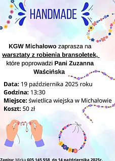 Warsztaty robienia bransoletek w Michałowie
