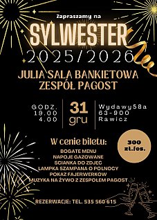 Sylwester w sali bankietowej Julia