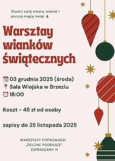 Warsztaty wianków świątecznych w Brzeziu