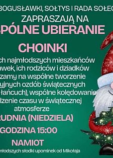 Wspólne ubieranie choinki w Bogusławkach