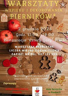 Warsztaty wypieku i dekorowania pierników w Piaskach