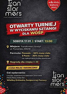Otwarty turniej w wyciskaniu sztangi dla WOŚP
