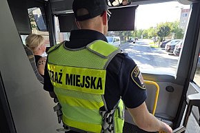 Strażnicy miejscy z patrolem w autobusach-13427