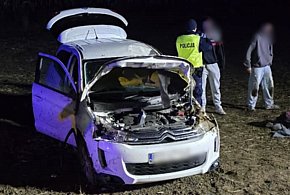 Citroen wylądował w polu. W środku troje młodych ludzi. Ranna 16-latka ...-83258