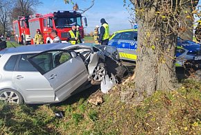 Zjechała z drogi i uderzyła w drzewo. To kolejne w ostatnich dniach zdarzenie...-84269