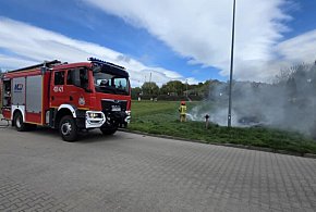 Pożar na gostyńskim osiedlu. Płomienie były blisko domu jednorodzinnego