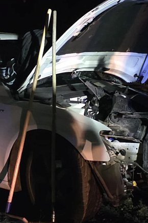 Kolizja na wyjeździe z Piasków w kierunku Grabonoga-13681