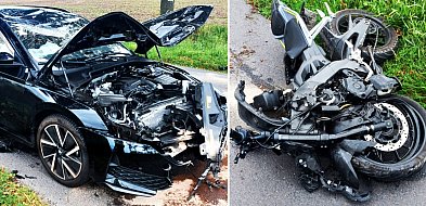 Potężne zderzenie. Śmigłowiec LPR zabrał 18-latniego motocyklistę-82559