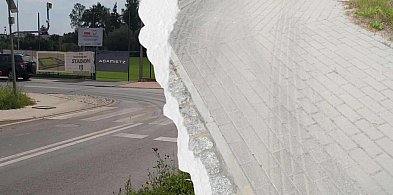 Skasowany znak, ślady kół na chodniku i nerwy na granicy. Nie ma się co dziwić...-82497