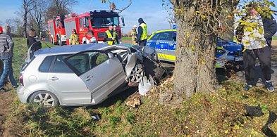 Zjechała z drogi i uderzyła w drzewo. To kolejne w ostatnich dniach zdarzenie...-84269