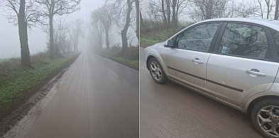 Zamiast asfaltu...brunatny ślad. Tam nietrudno było "uświnić" sobie samochód-86007