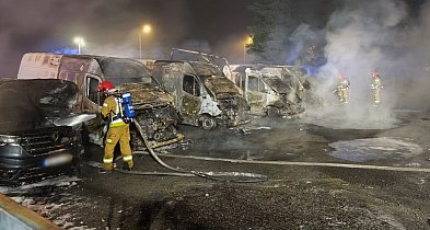Tajemniczy pożar w Lesznie. W ogniu stanęło kilka busów. Stary są ogromne-82428