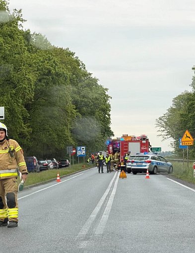Wypadek na krajowej 12. Ciężarówki nie zdążyły wyhamować
