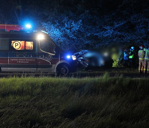Wypadek po zmroku. Lekarz zdecydował o przewiezieniu czworo rannych do ...-83529